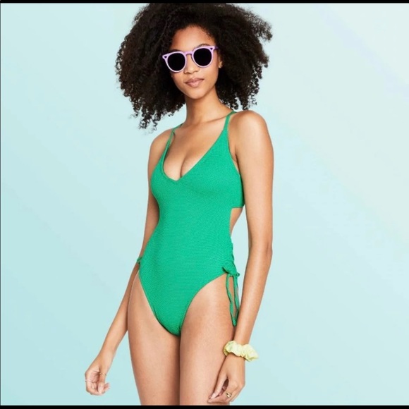 Stoney Clover Lane x Target Deep V Green One Piece - Picture 1 of 10